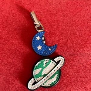 Henri Bendel Moon and Saturn keychain